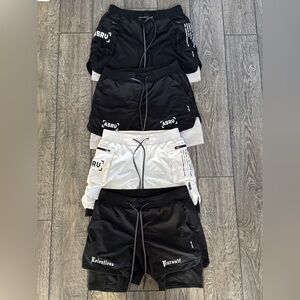 ASRV Black and White Athletic Liner Shorts (4 Pairs)